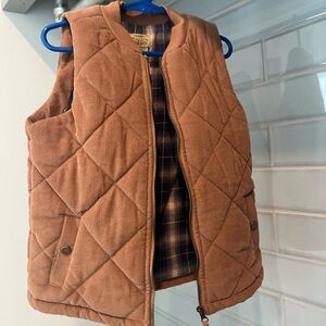 Kids Quilted Corduroy Vest - Brown